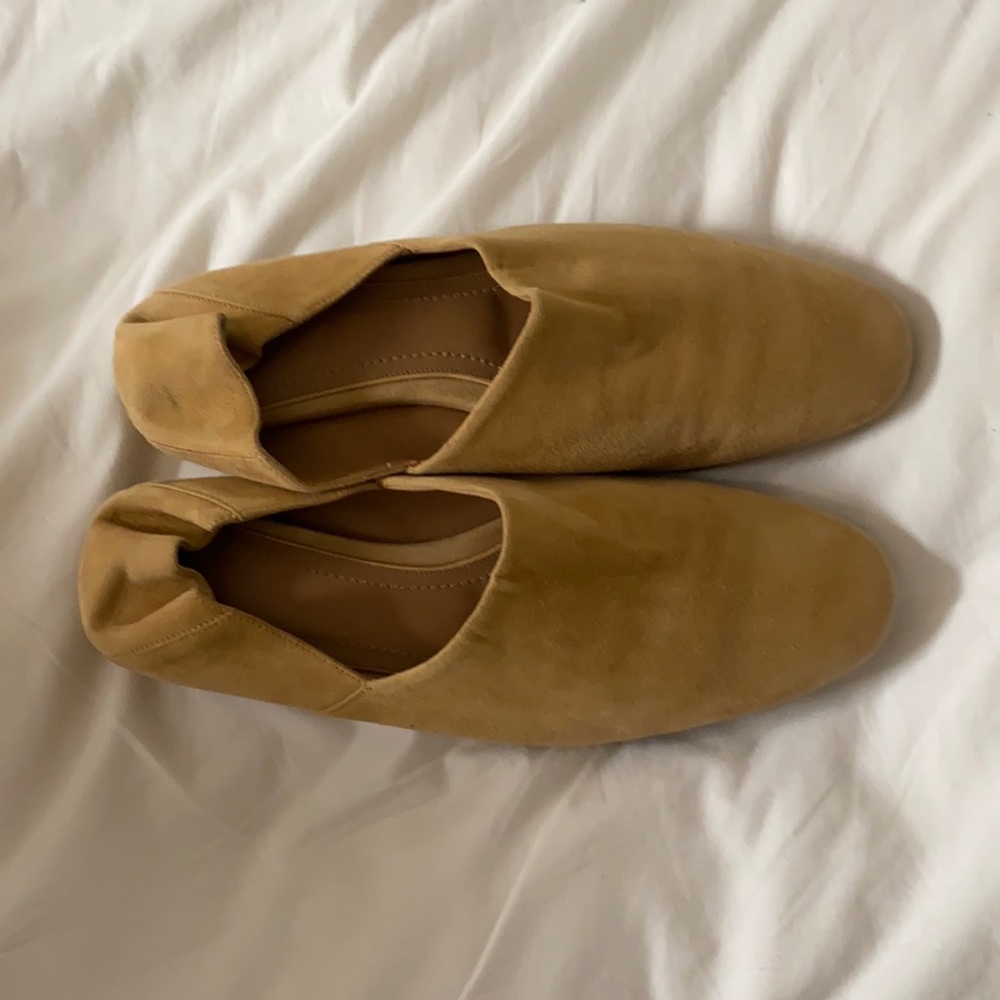 The Row flats in camel in a size 38